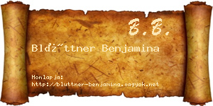 Blüttner Benjamina névjegykártya